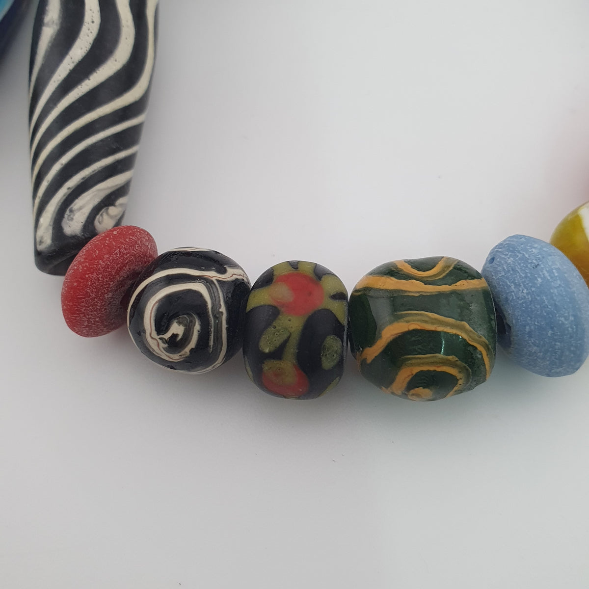 Antique Venetian Style MultiColor Mix Glass Beads Necklace