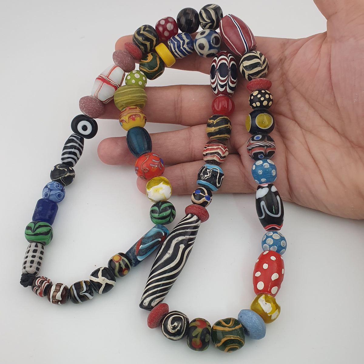 Antique Venetian Style MultiColor Mix Glass Beads Necklace