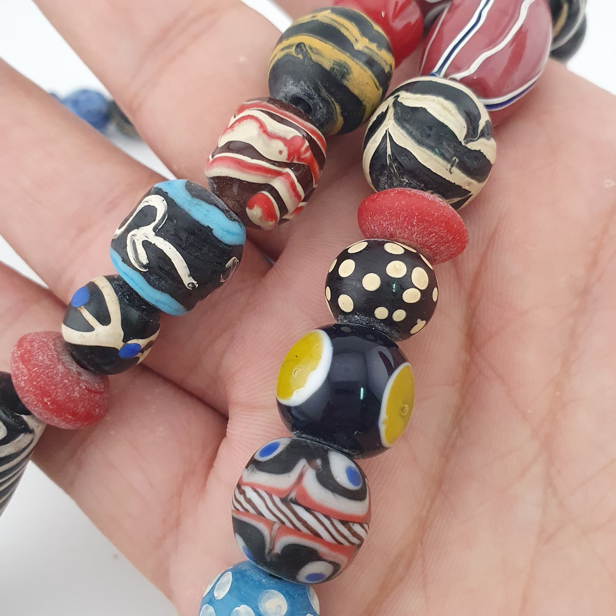 Antique Venetian Style MultiColor Mix Glass Beads Necklace
