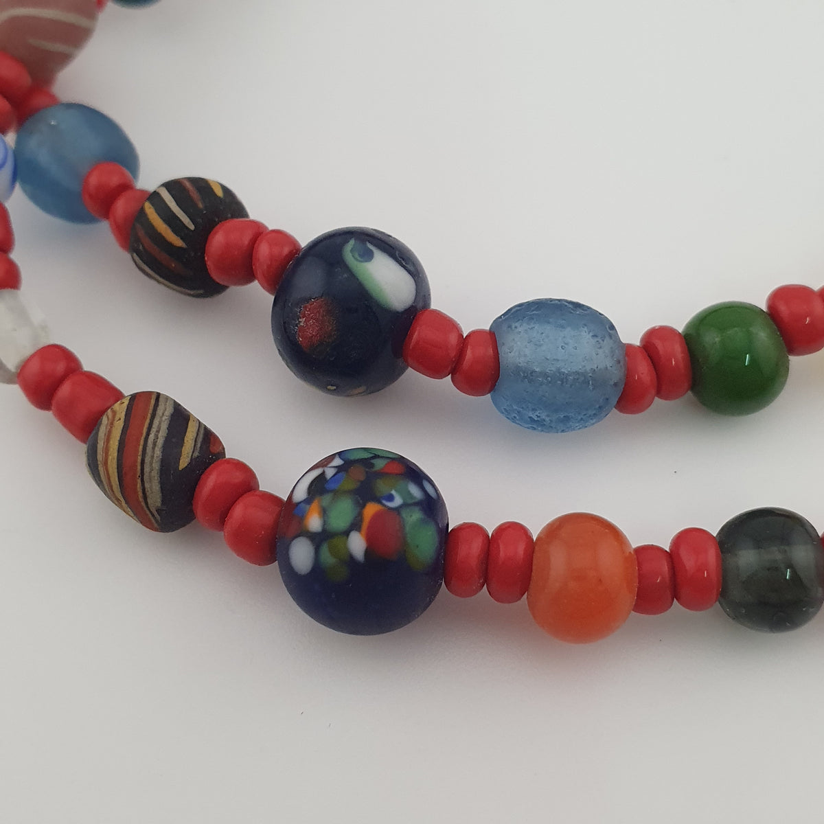 Vintage Venetian Style Mix Glass Beads 2 Necklace