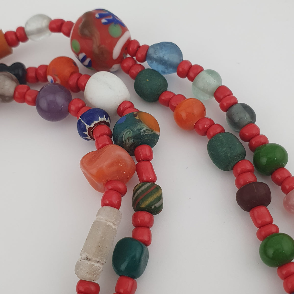 Vintage Venetian Style Mix Glass Beads 2 Necklace