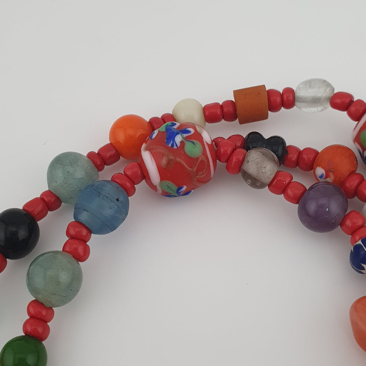 Vintage Venetian Style Mix Glass Beads 2 Necklace