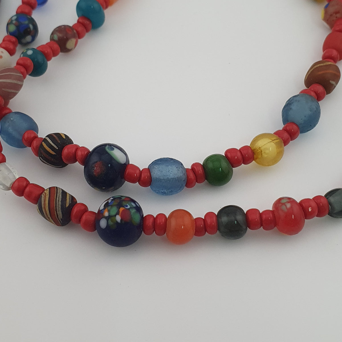 Vintage Venetian Style Mix Glass Beads 2 Necklace