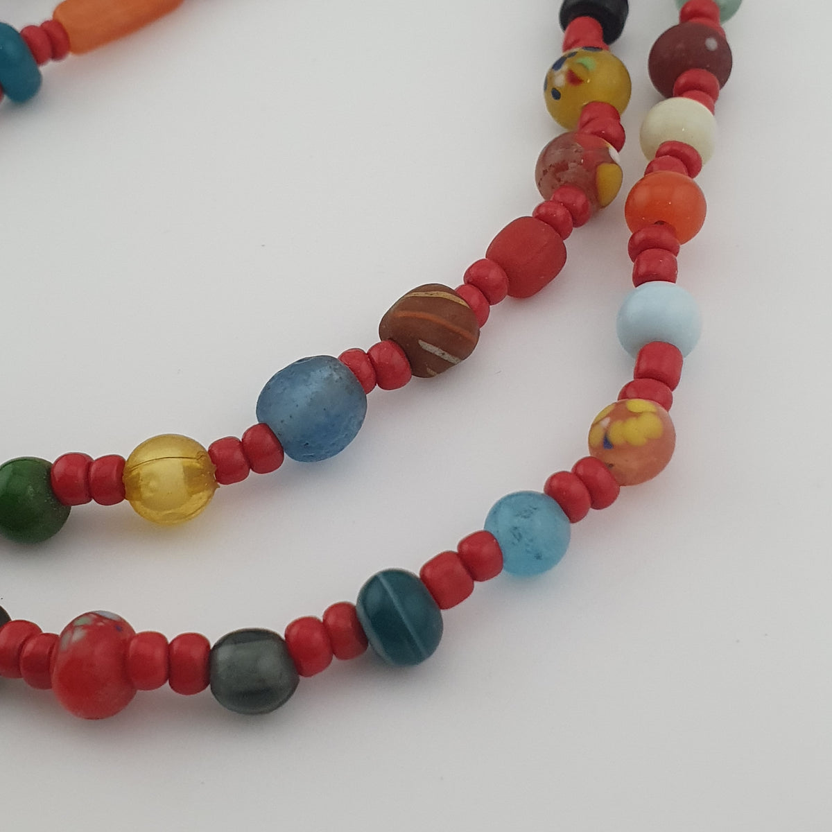 Vintage Venetian Style Mix Glass Beads 2 Necklace