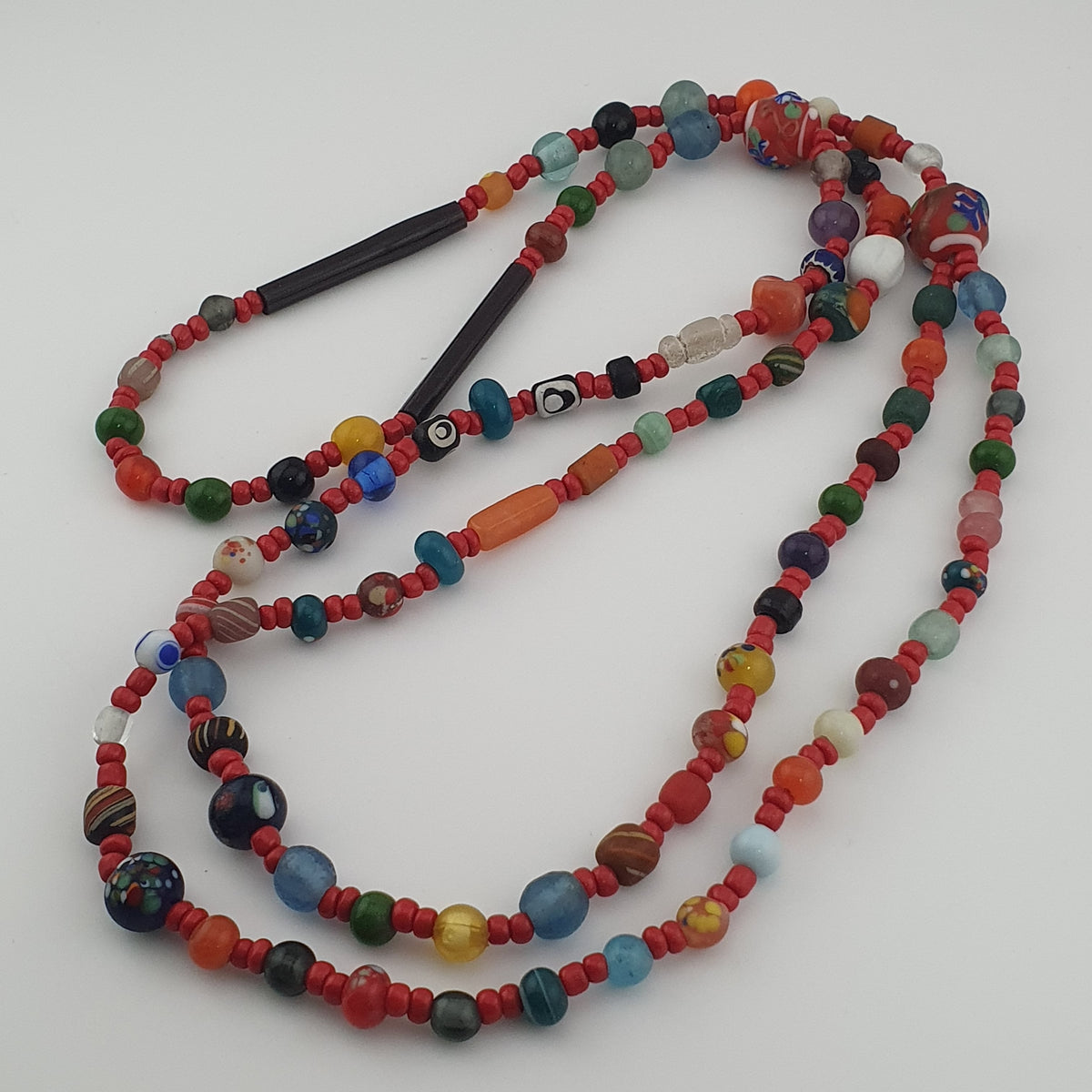 Vintage Venetian Style Mix Glass Beads 2 Necklace