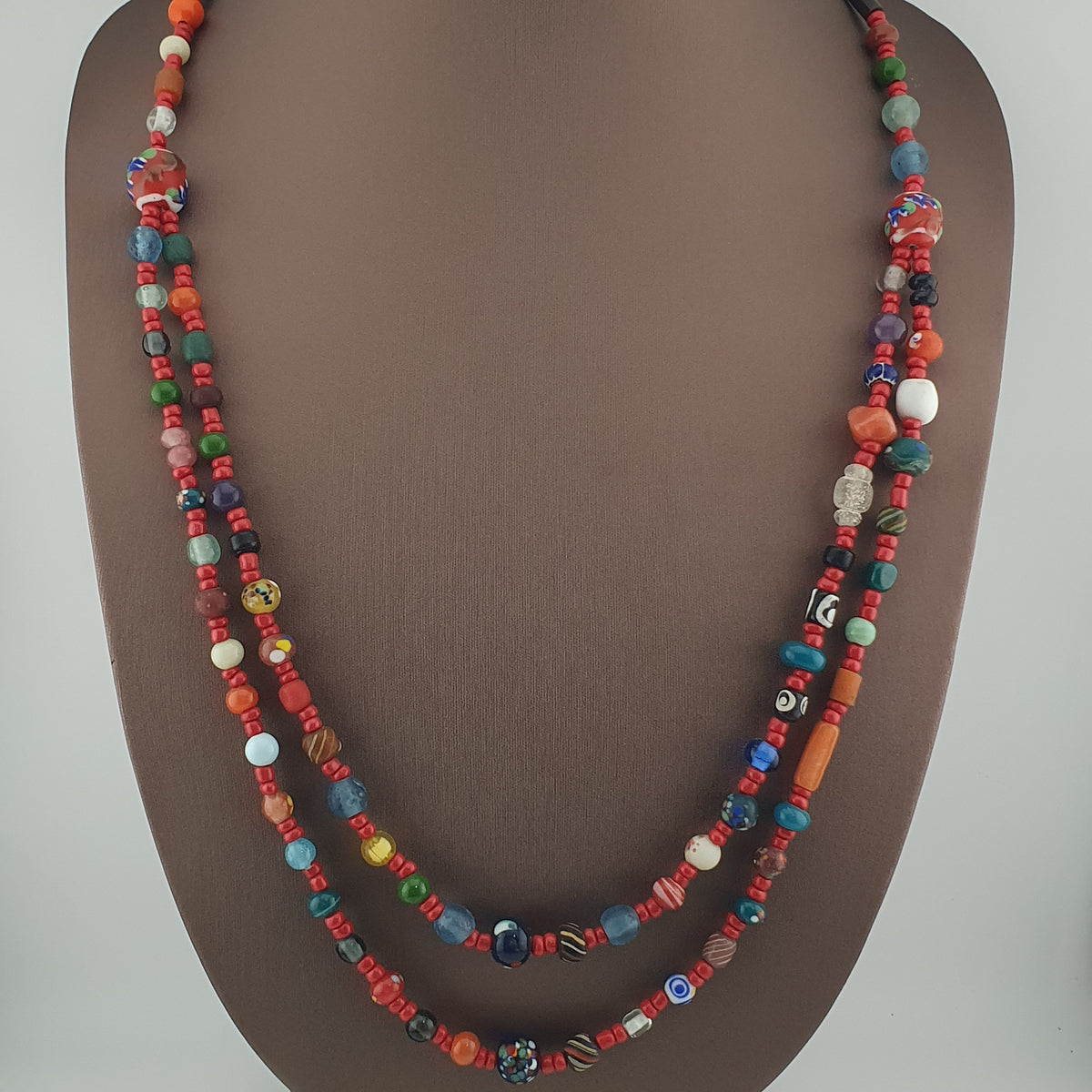 Vintage Venetian Style Mix Glass Beads 2 Necklace