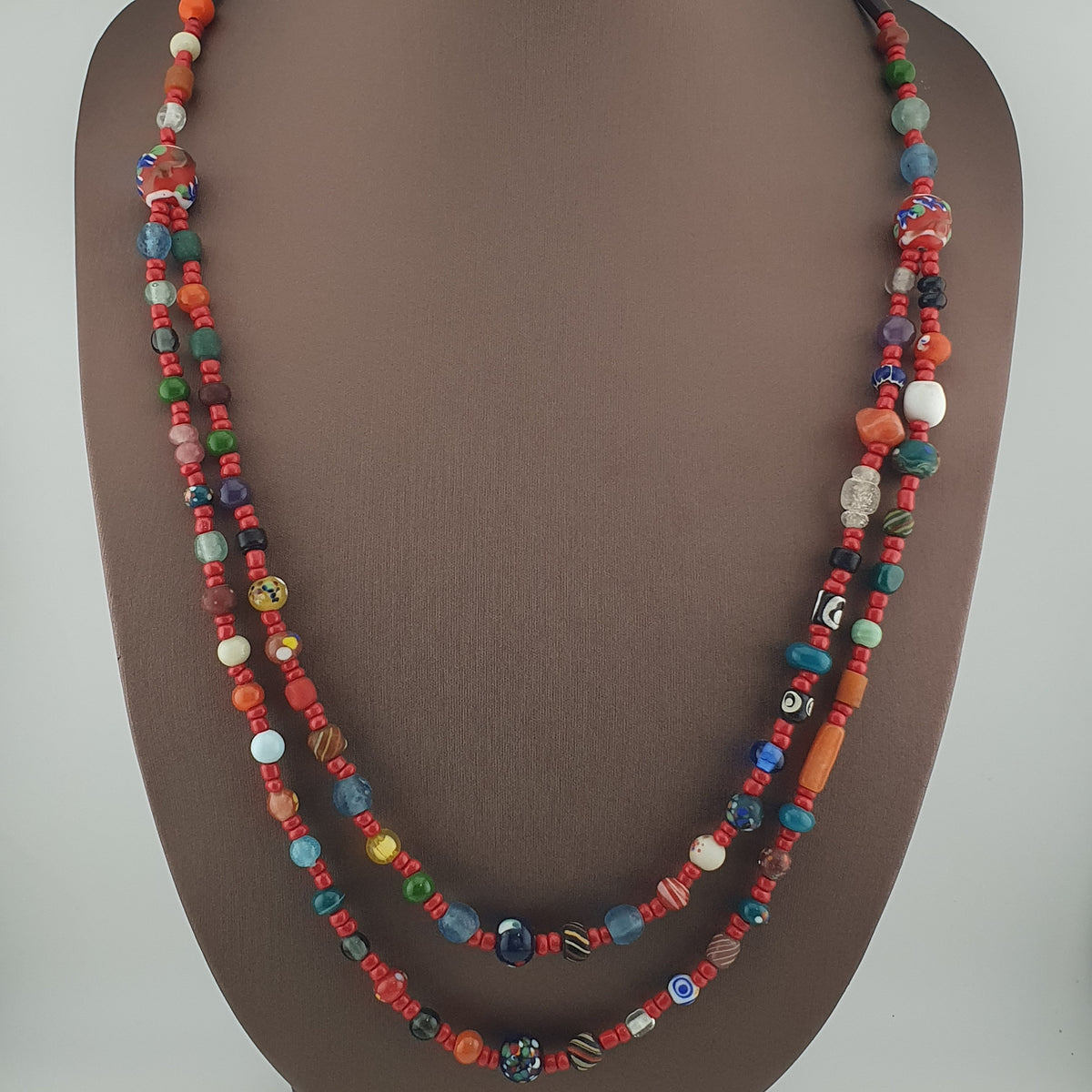 Vintage Venetian Style Mix Glass Beads 2 Necklace