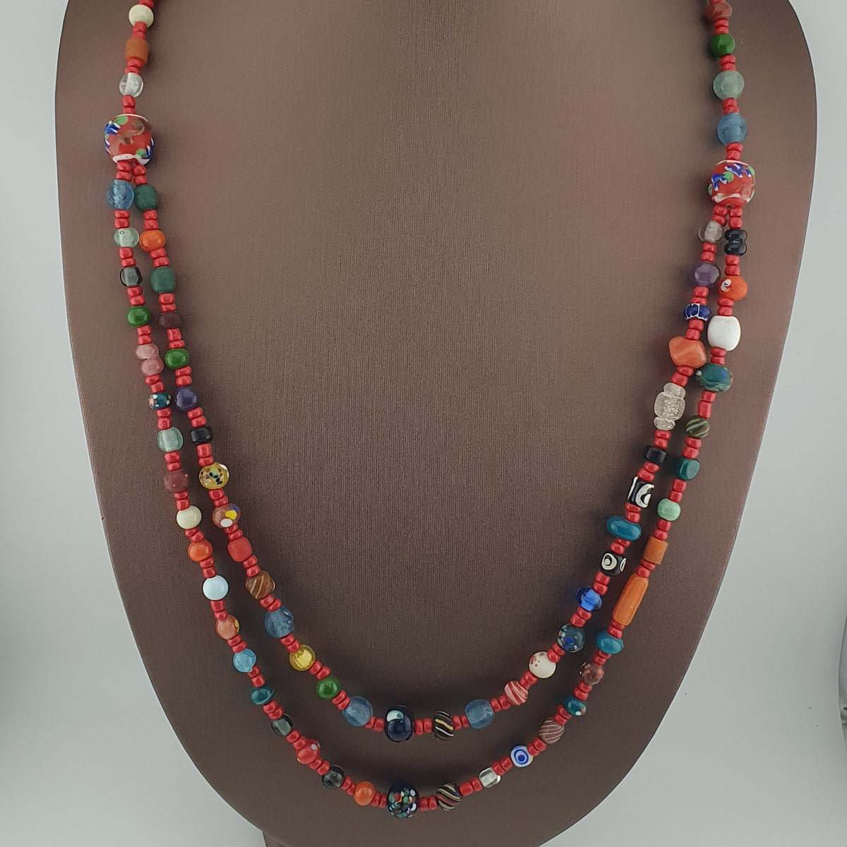 Vintage Venetian Style Mix Glass Beads 2 Necklace