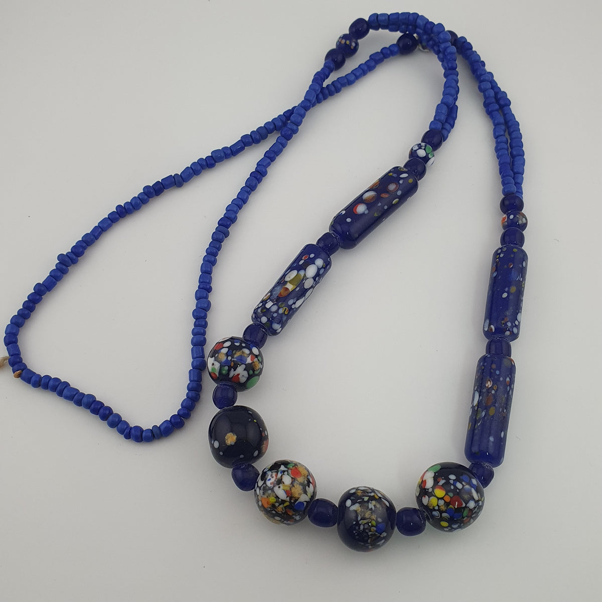 Antique Venetian Style Aventurine Glass Beads Necklace