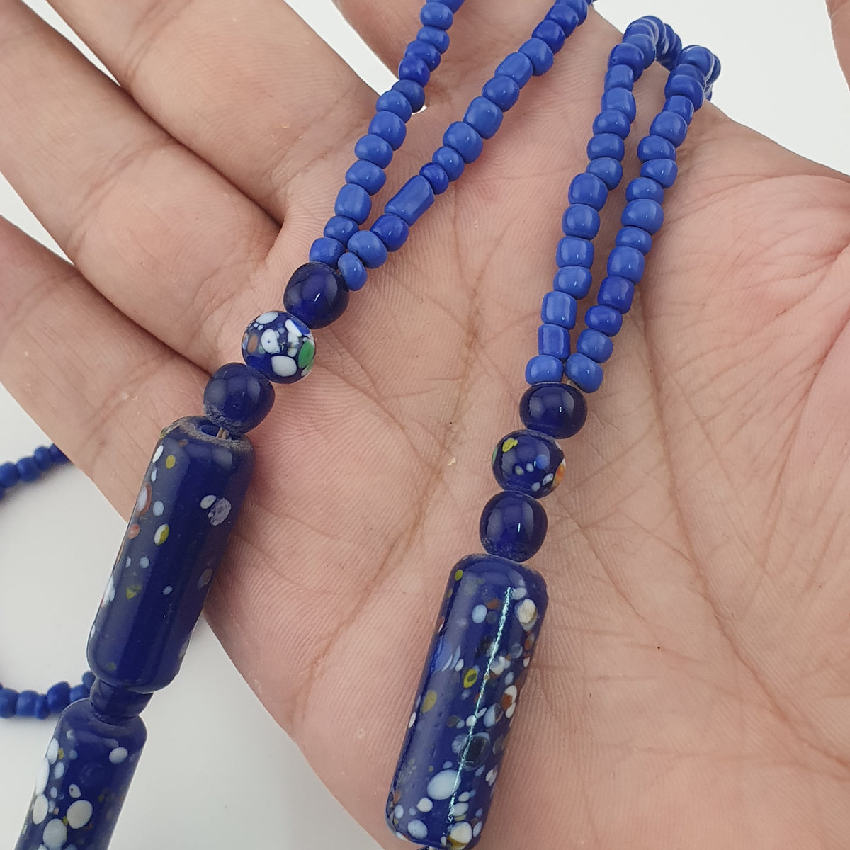Antique Venetian Style Aventurine Glass Beads Necklace