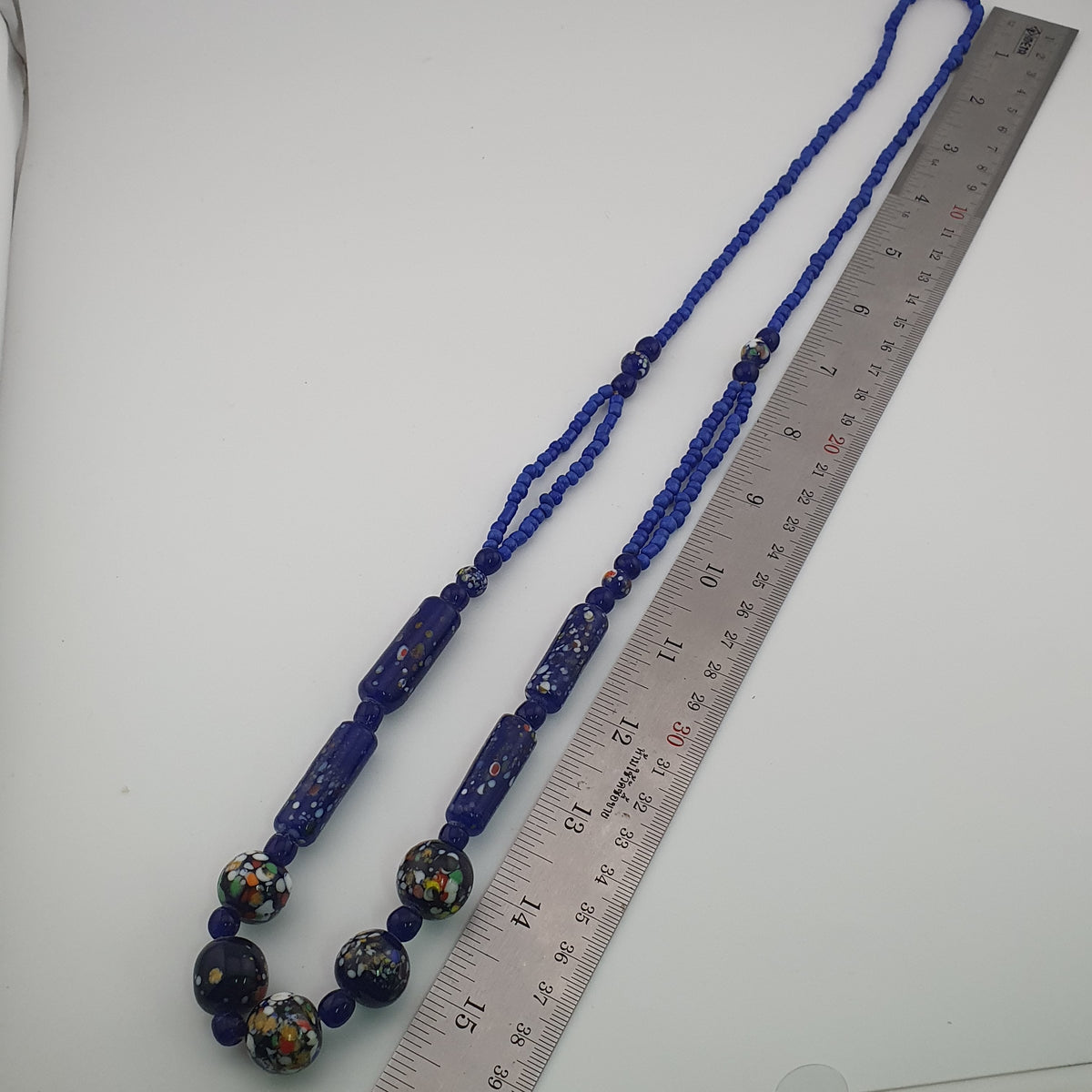 Antique Venetian Style Aventurine Glass Beads Necklace