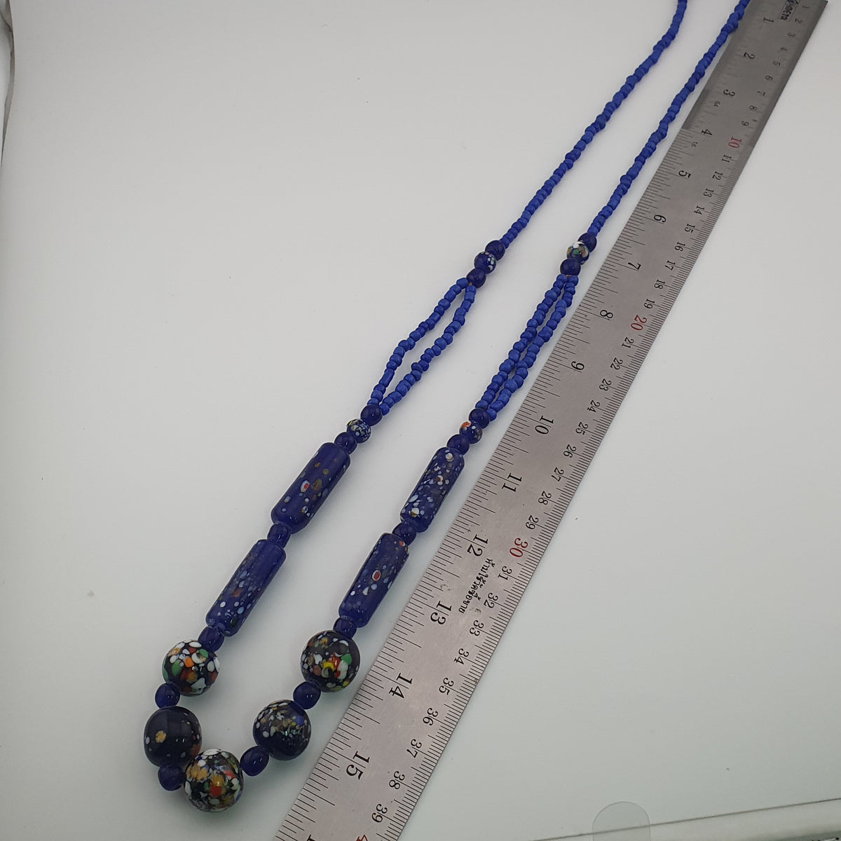 Antique Venetian Style Aventurine Glass Beads Necklace