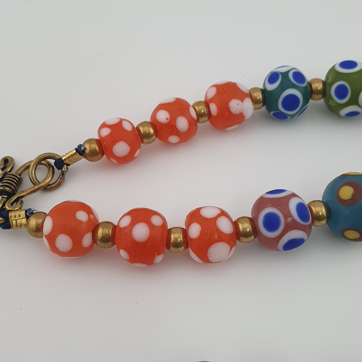 Collier de perles de verre mille points vénitiennes antiques
