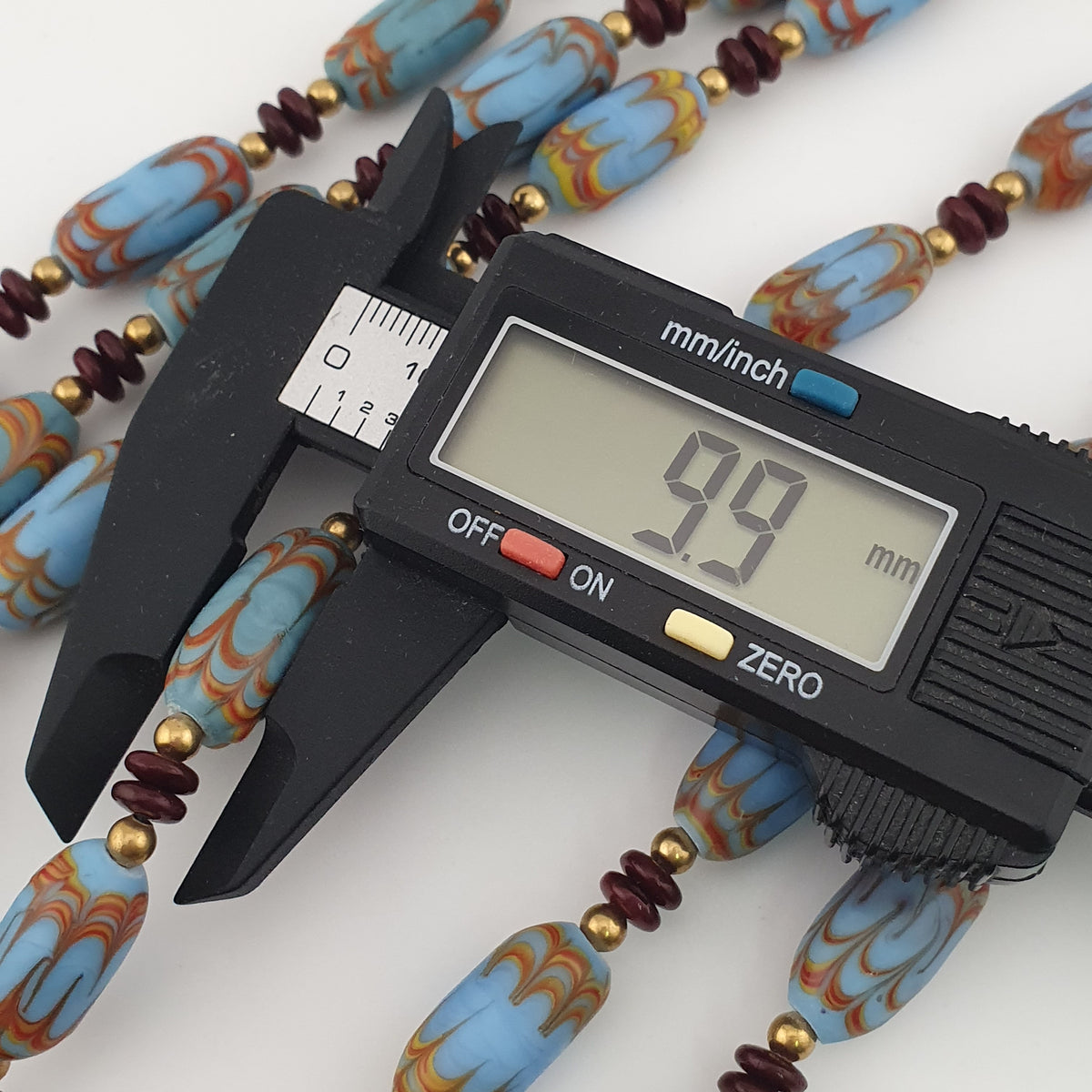 Vintage Venetian Style Sky Blue Trade Beads Necklace