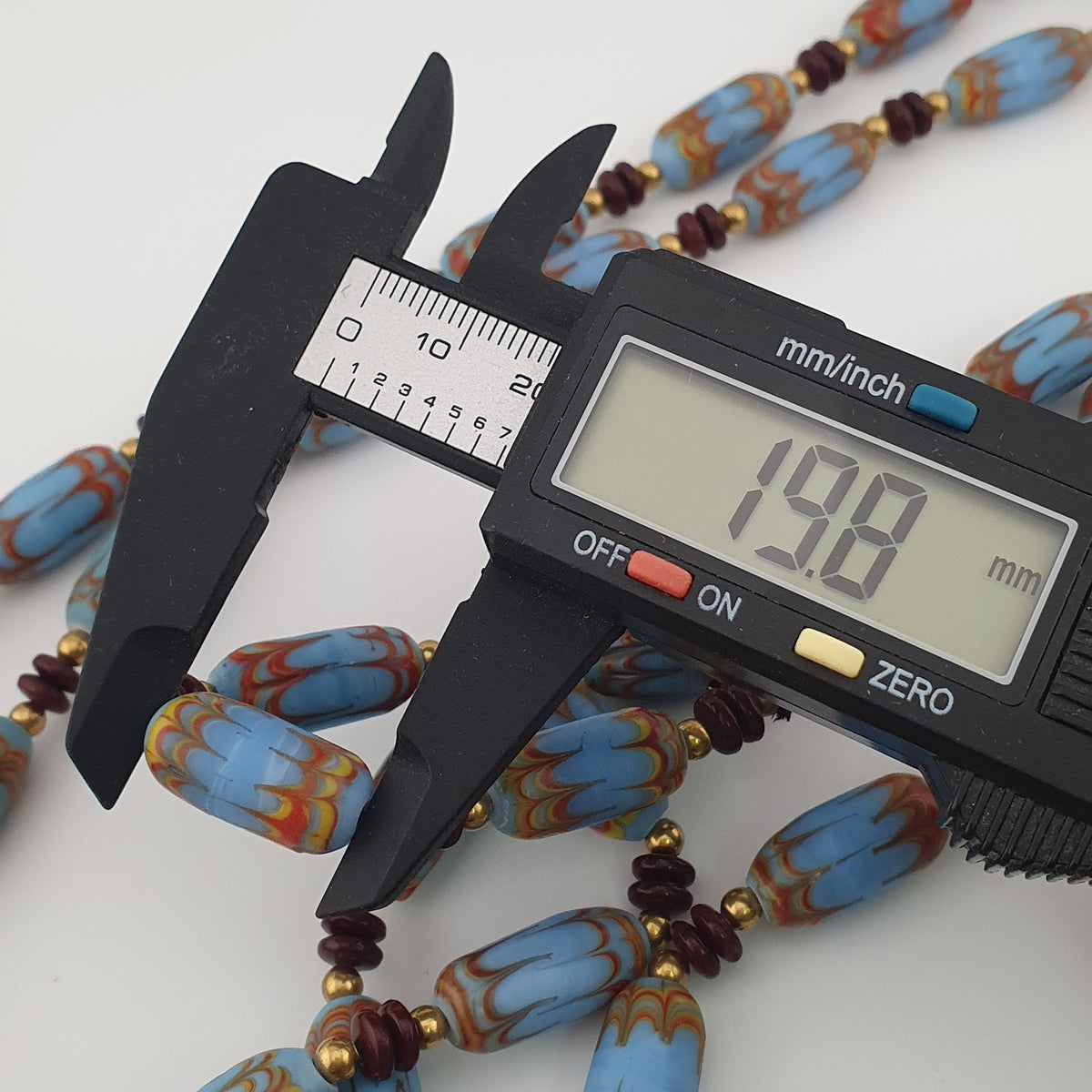Vintage Venetian Style Sky Blue Trade Beads Necklace