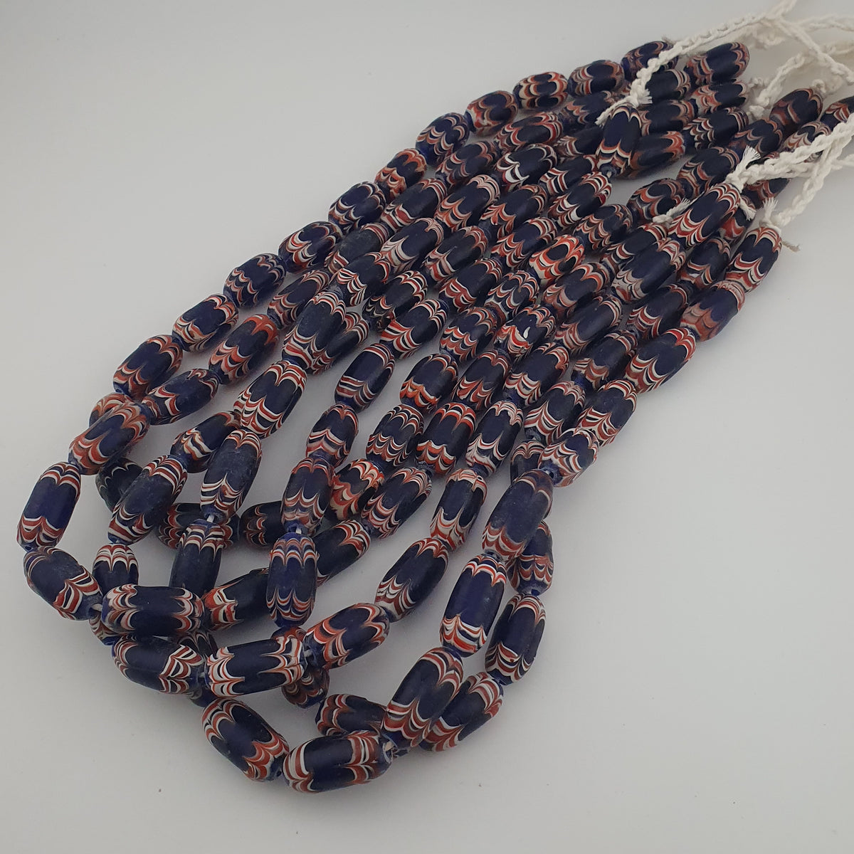 Antique Venetian Style Blue Trade Glass Beads Necklace Strands