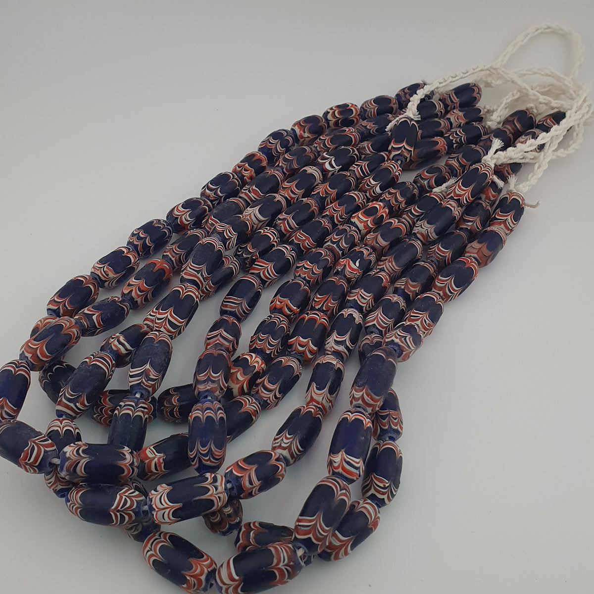 Antique Venetian Style Blue Trade Glass Beads Necklace Strands