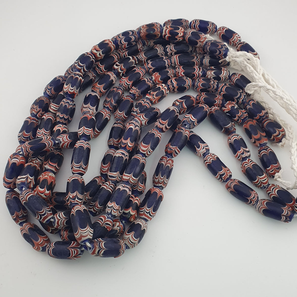 Antique Venetian Style Blue Trade Glass Beads Necklace Strands