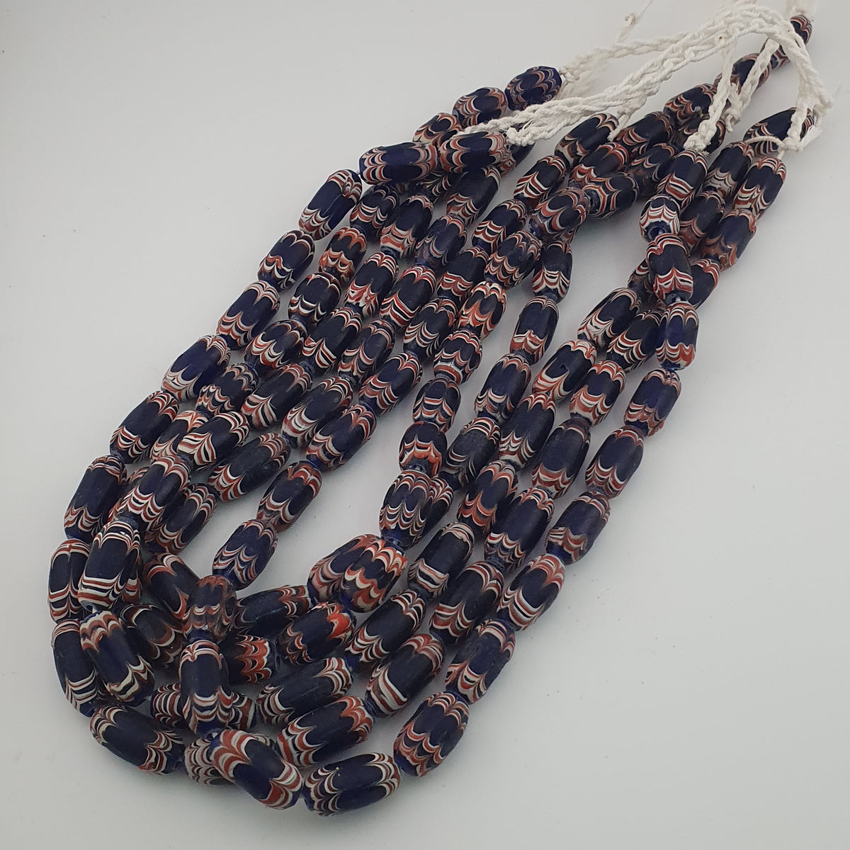 Antique Venetian Style Blue Trade Glass Beads Necklace Strands