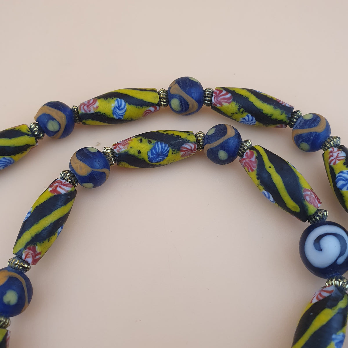 Antique Venetian Style Floral & Mix Glass Beads Necklace