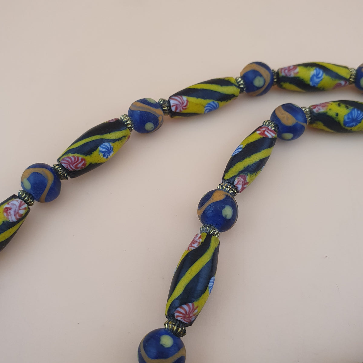 Antique Venetian Style Floral & Mix Glass Beads Necklace