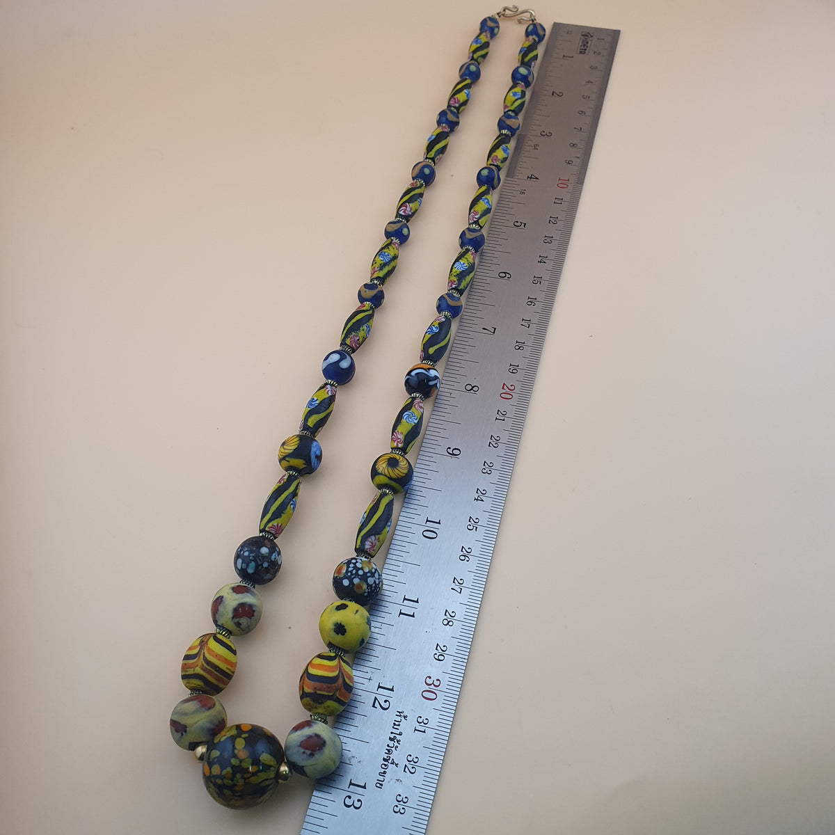 Antique Venetian Style Floral & Mix Glass Beads Necklace