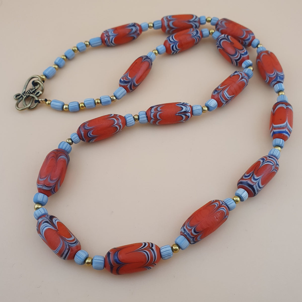 Vintage Venetian Style Handmade Trade Glass Beads Necklace