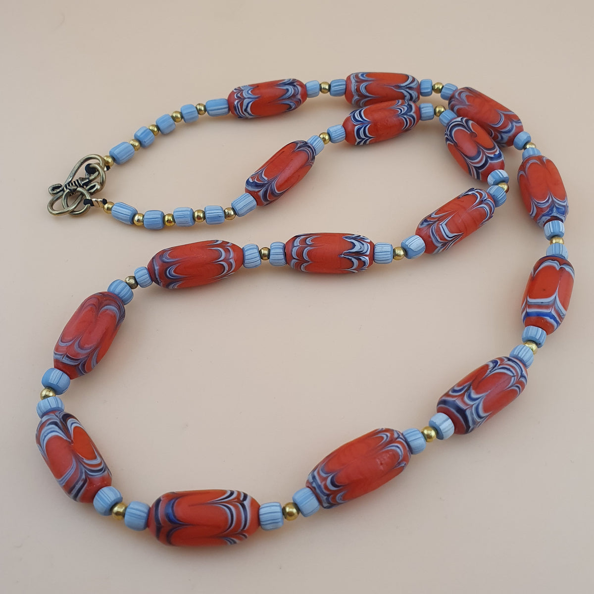 Vintage Venetian Style Handmade Trade Glass Beads Necklace