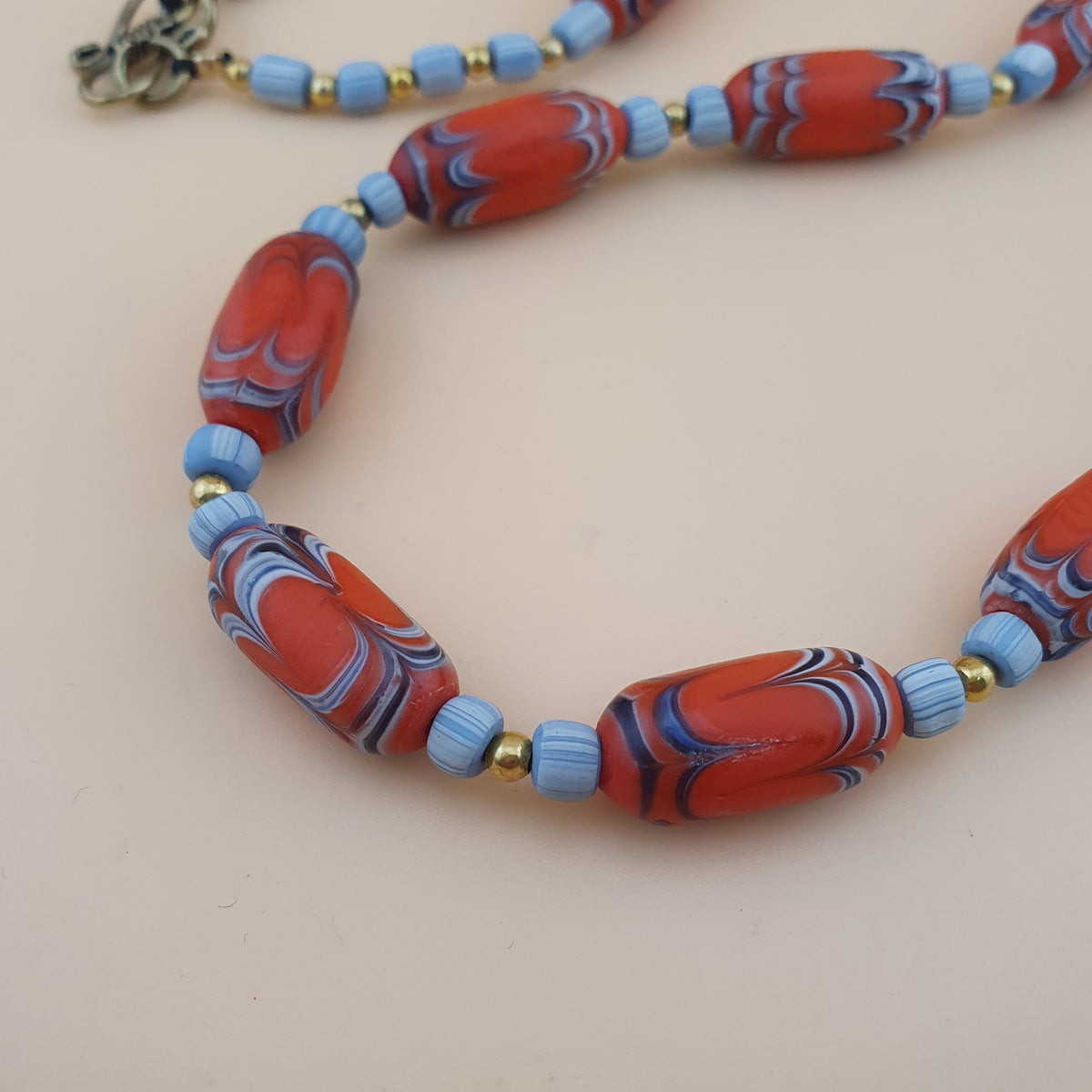Vintage Venetian Style Handmade Trade Glass Beads Necklace