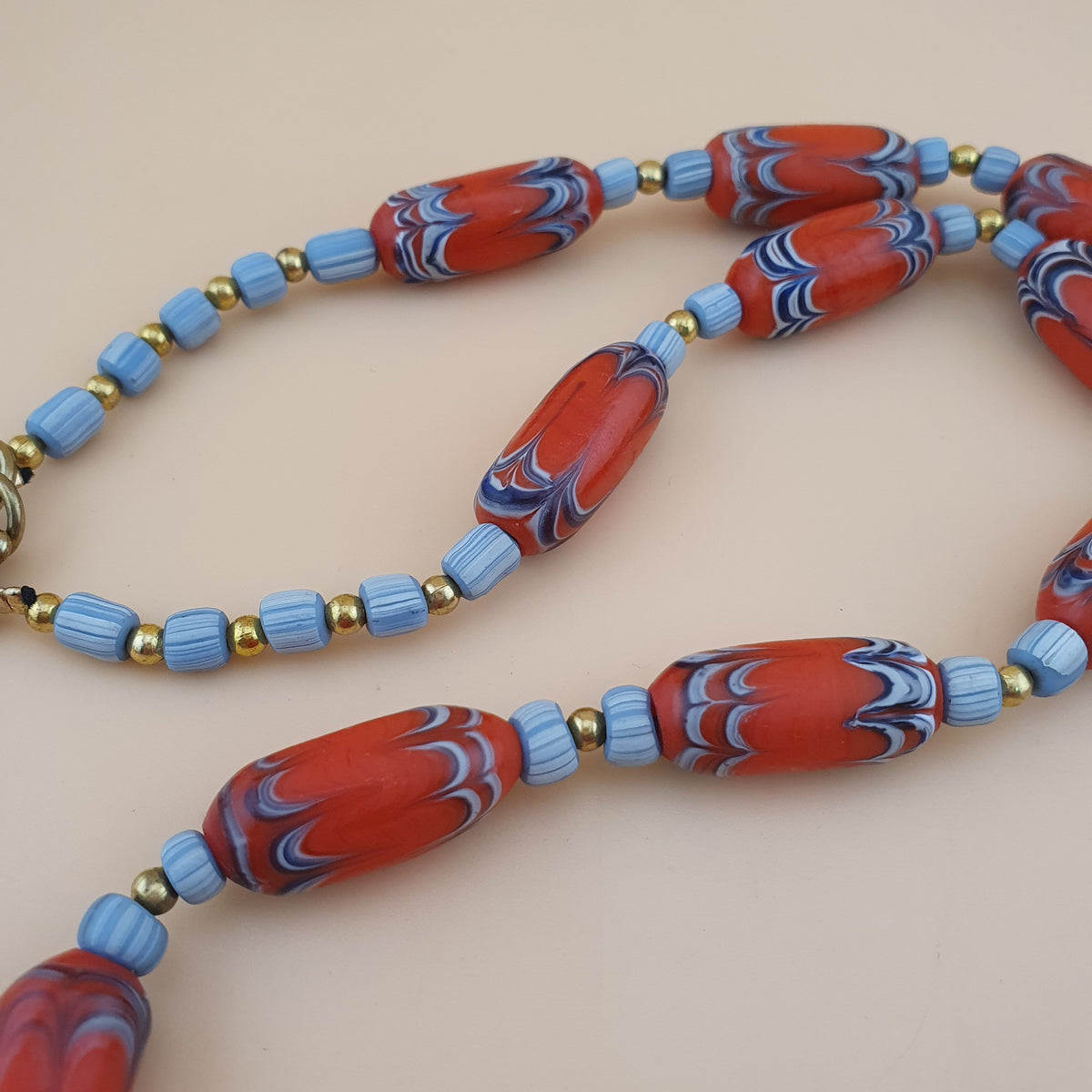 Vintage Venetian Style Handmade Trade Glass Beads Necklace