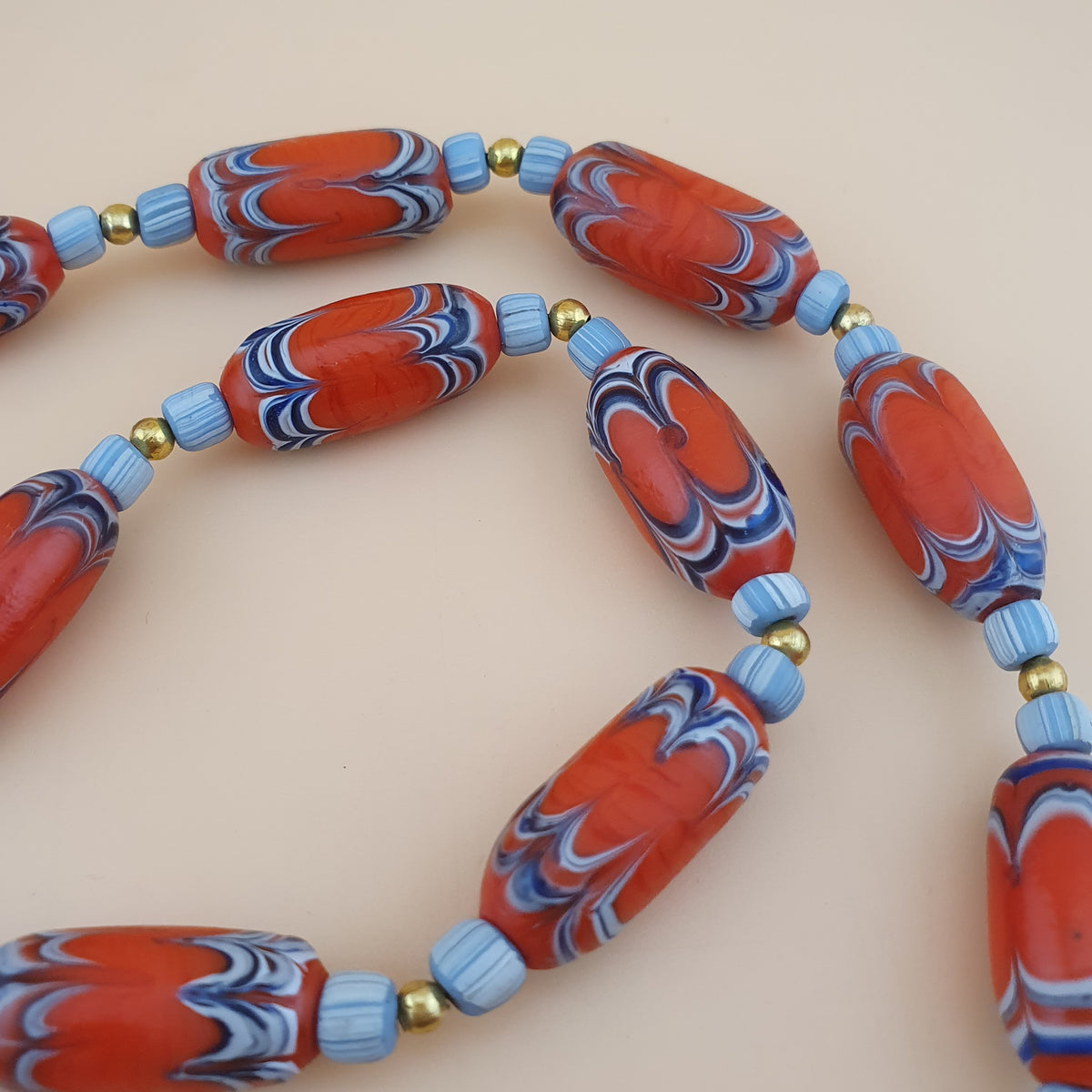 Vintage Venetian Style Handmade Trade Glass Beads Necklace