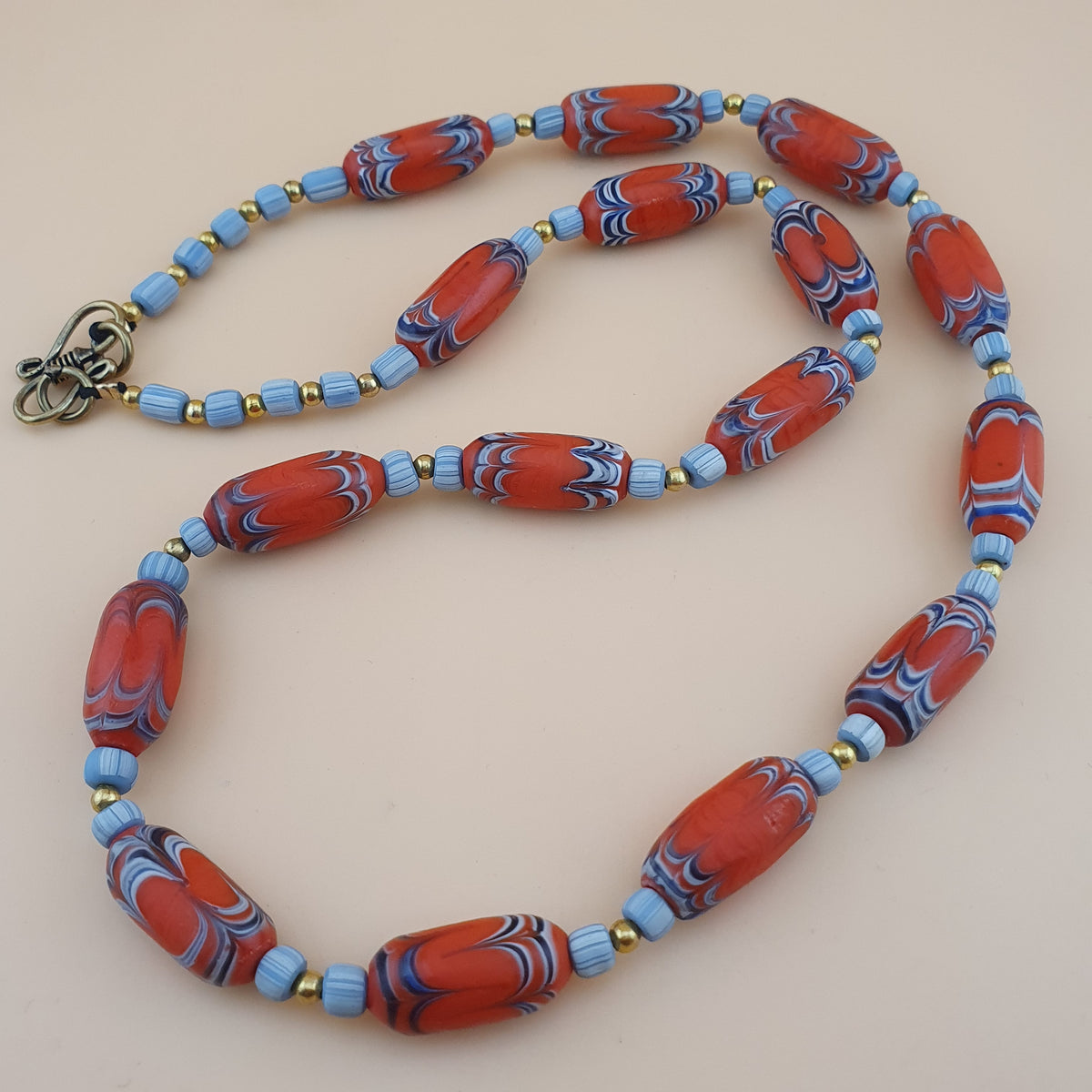 Vintage Venetian Style Handmade Trade Glass Beads Necklace