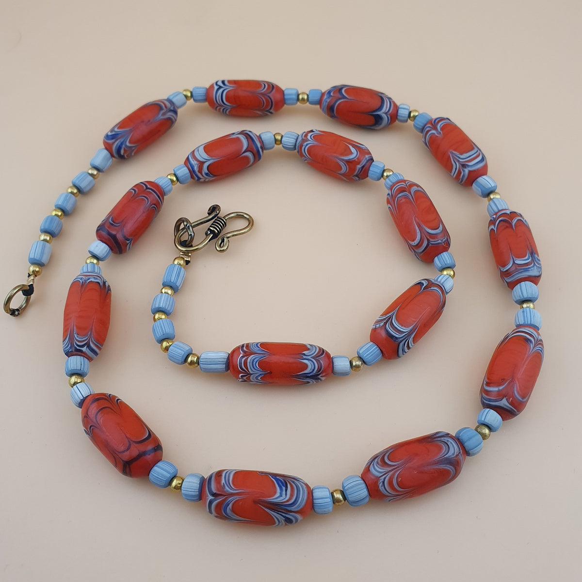 Vintage Venetian Style Handmade Trade Glass Beads Necklace