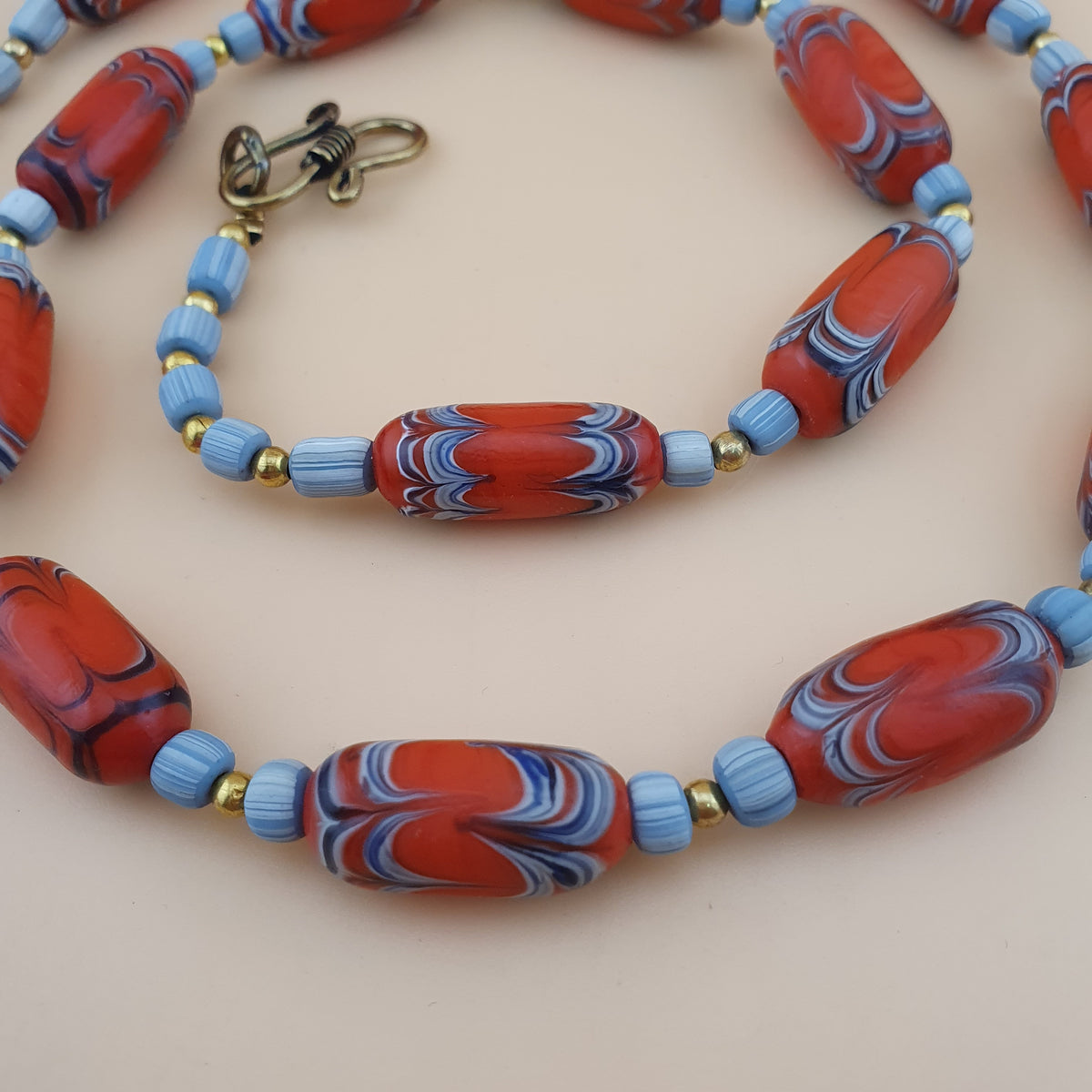 Vintage Venetian Style Handmade Trade Glass Beads Necklace