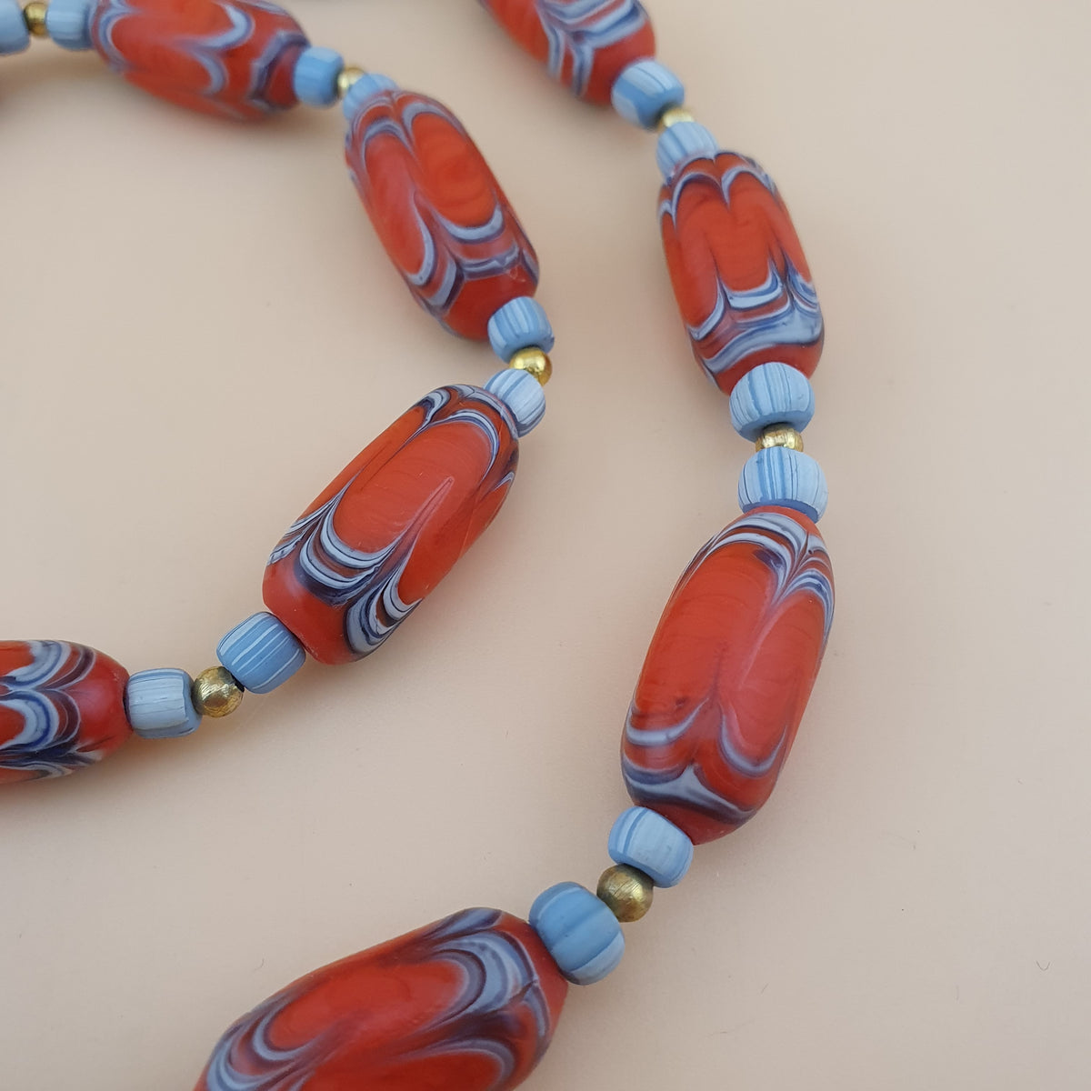 Vintage Venetian Style Handmade Trade Glass Beads Necklace