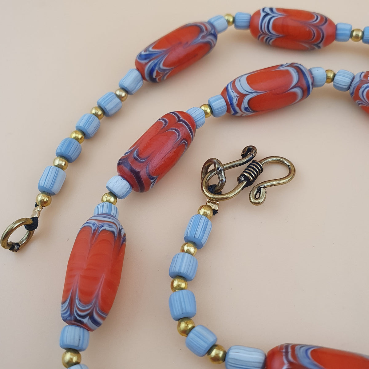 Vintage Venetian Style Handmade Trade Glass Beads Necklace