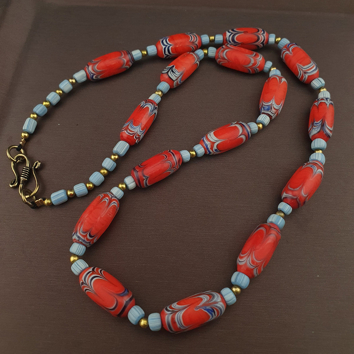 Vintage Venetian Style Handmade Trade Glass Beads Necklace