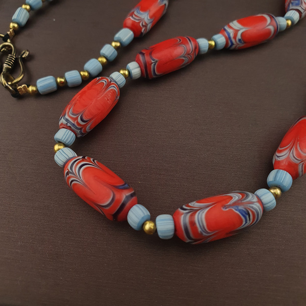 Vintage Venetian Style Handmade Trade Glass Beads Necklace