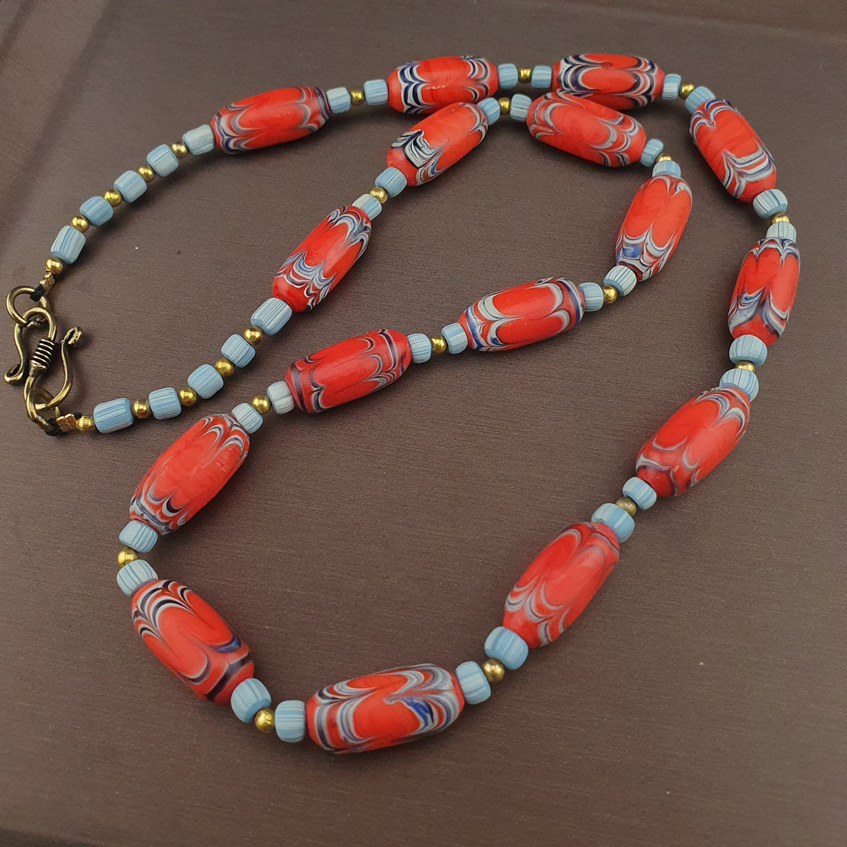 Vintage Venetian Style Handmade Trade Glass Beads Necklace