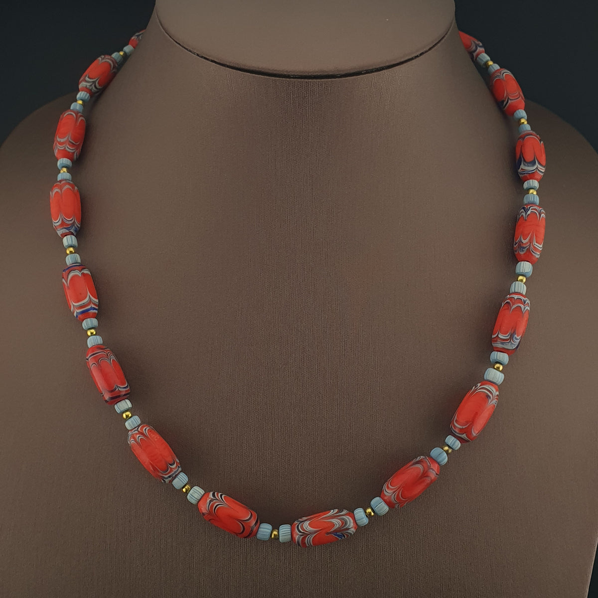 Vintage Venetian Style Handmade Trade Glass Beads Necklace