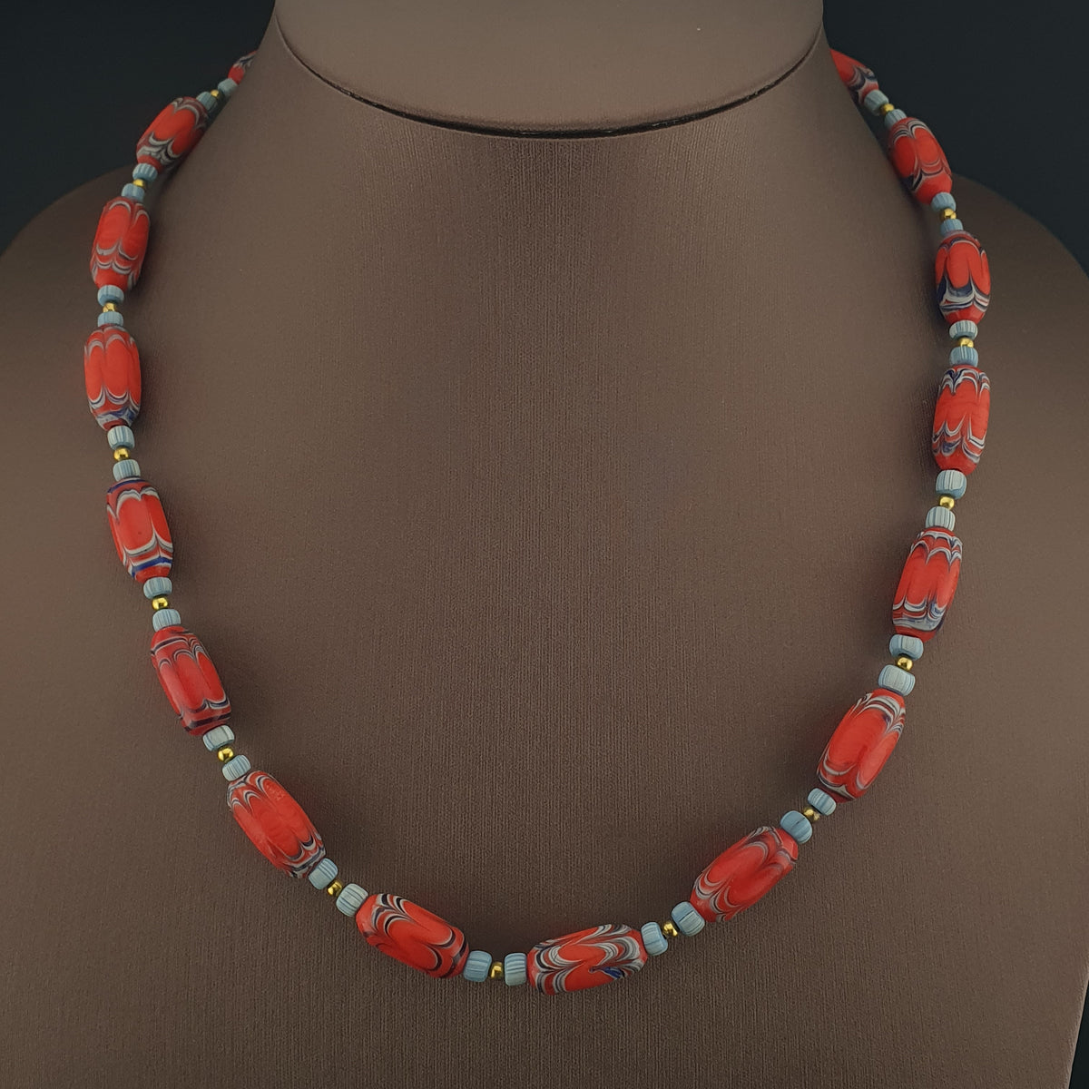 Vintage Venetian Style Handmade Trade Glass Beads Necklace