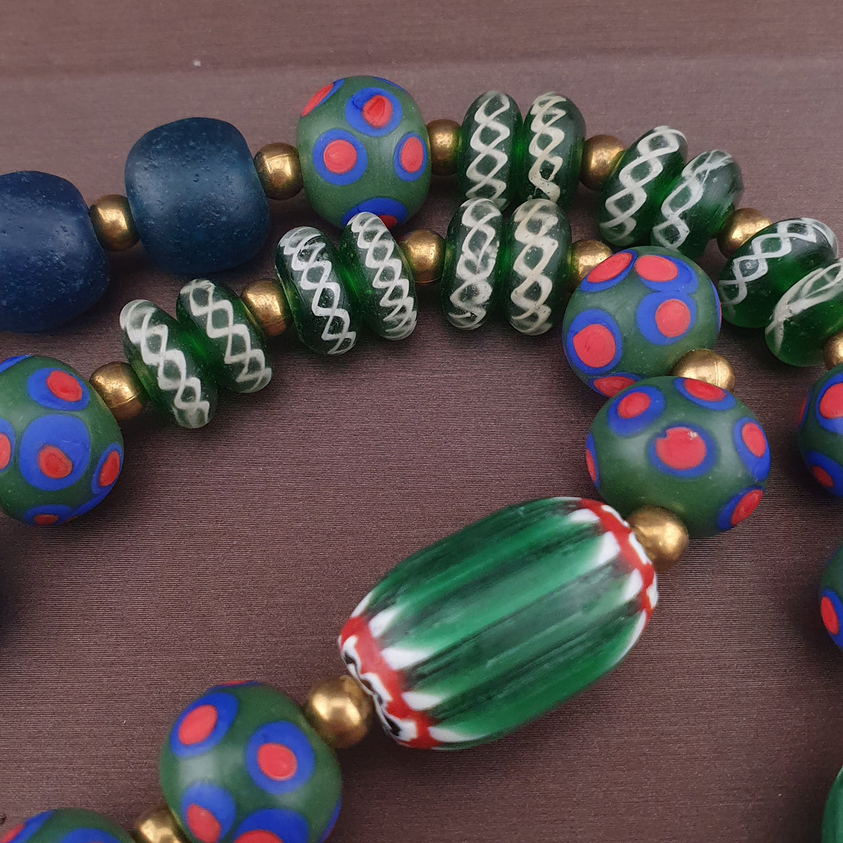 Vintage Venetian African Style Mix Glass Beads Necklace