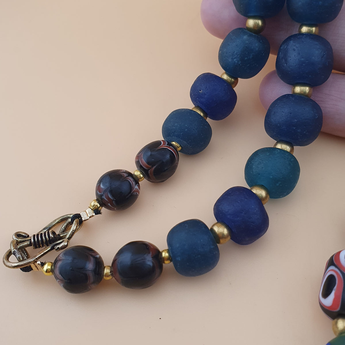 Vintage Venetian African Style Mix Glass Beads Necklace