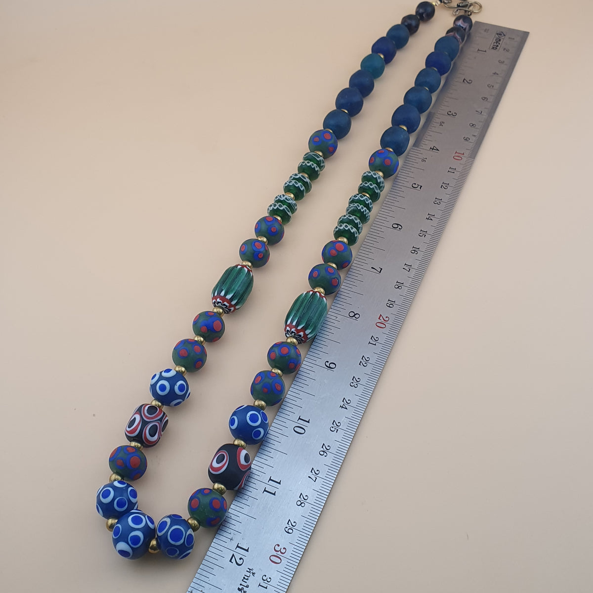 Vintage Venetian African Style Mix Glass Beads Necklace