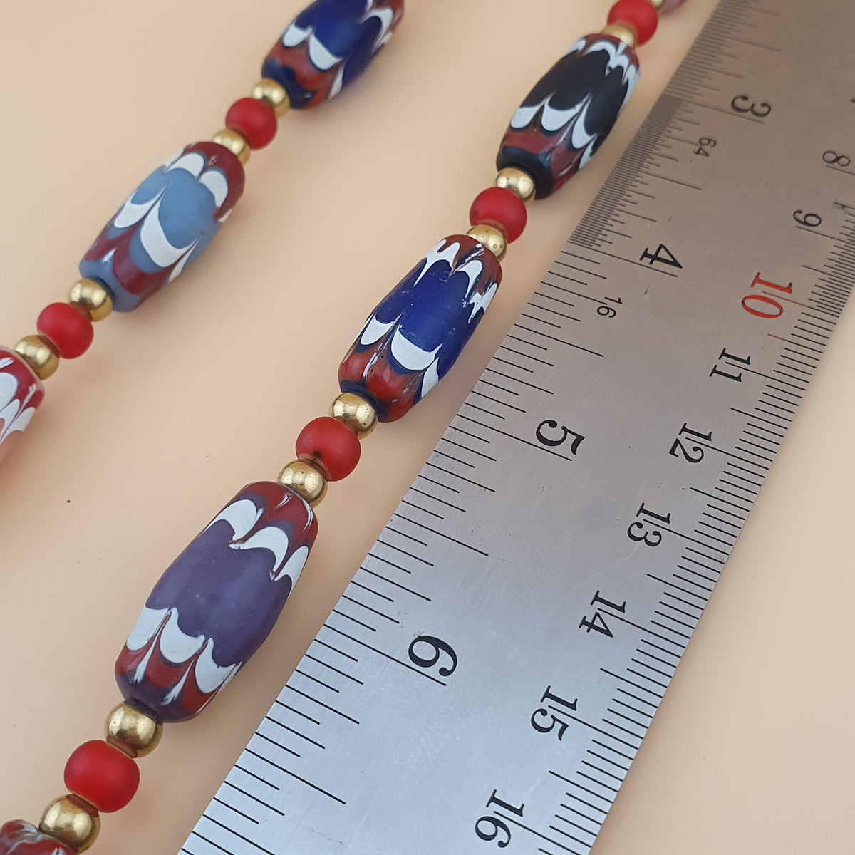 Antique Venetian Style Handmade MulitColor Mix Glass Beads Necklace