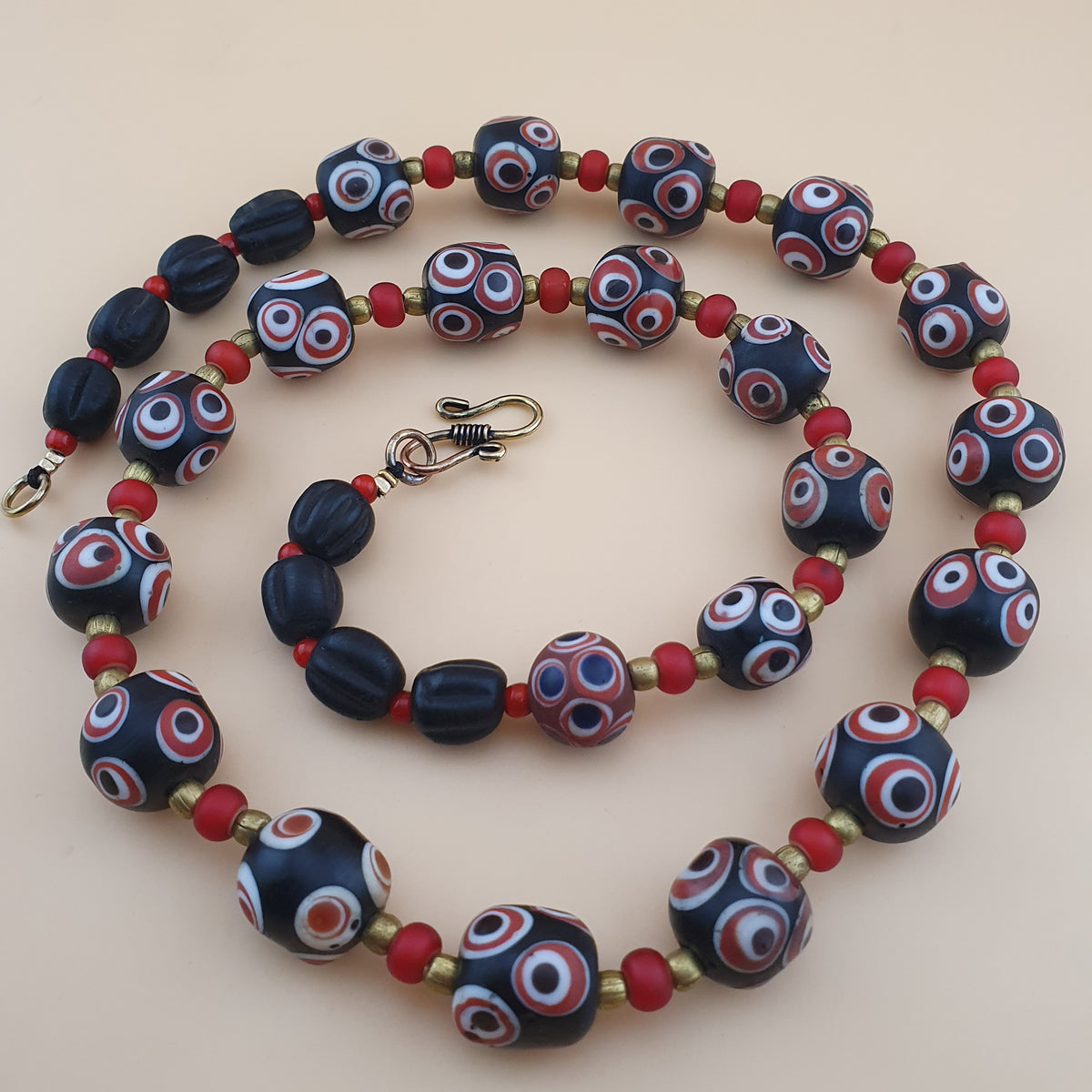 Collier ancien style vénitien mille yeux et perles vénitiennes WhiteHeart
