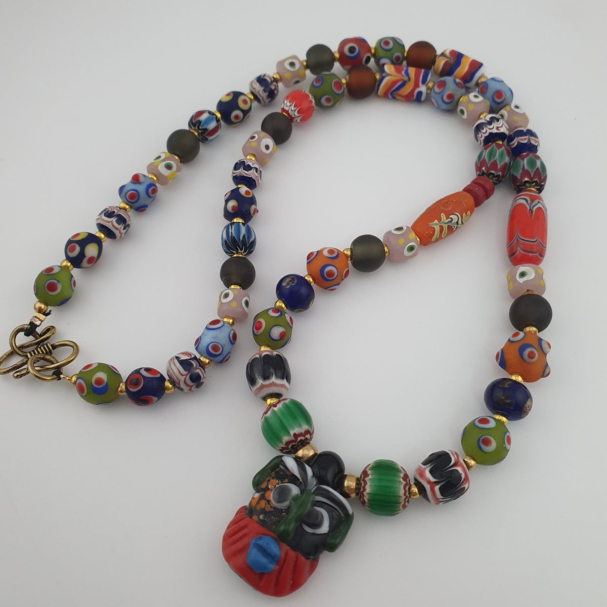 Antique Venetian Style MultiColor Mix Glass Beads Necklace