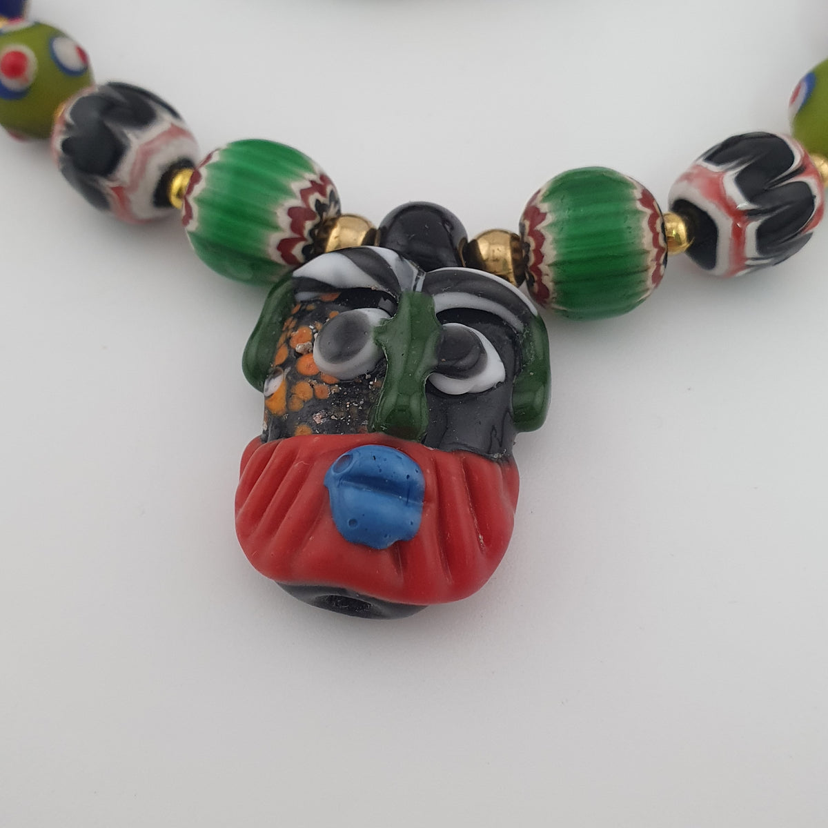 Antique Venetian Style MultiColor Mix Glass Beads Necklace