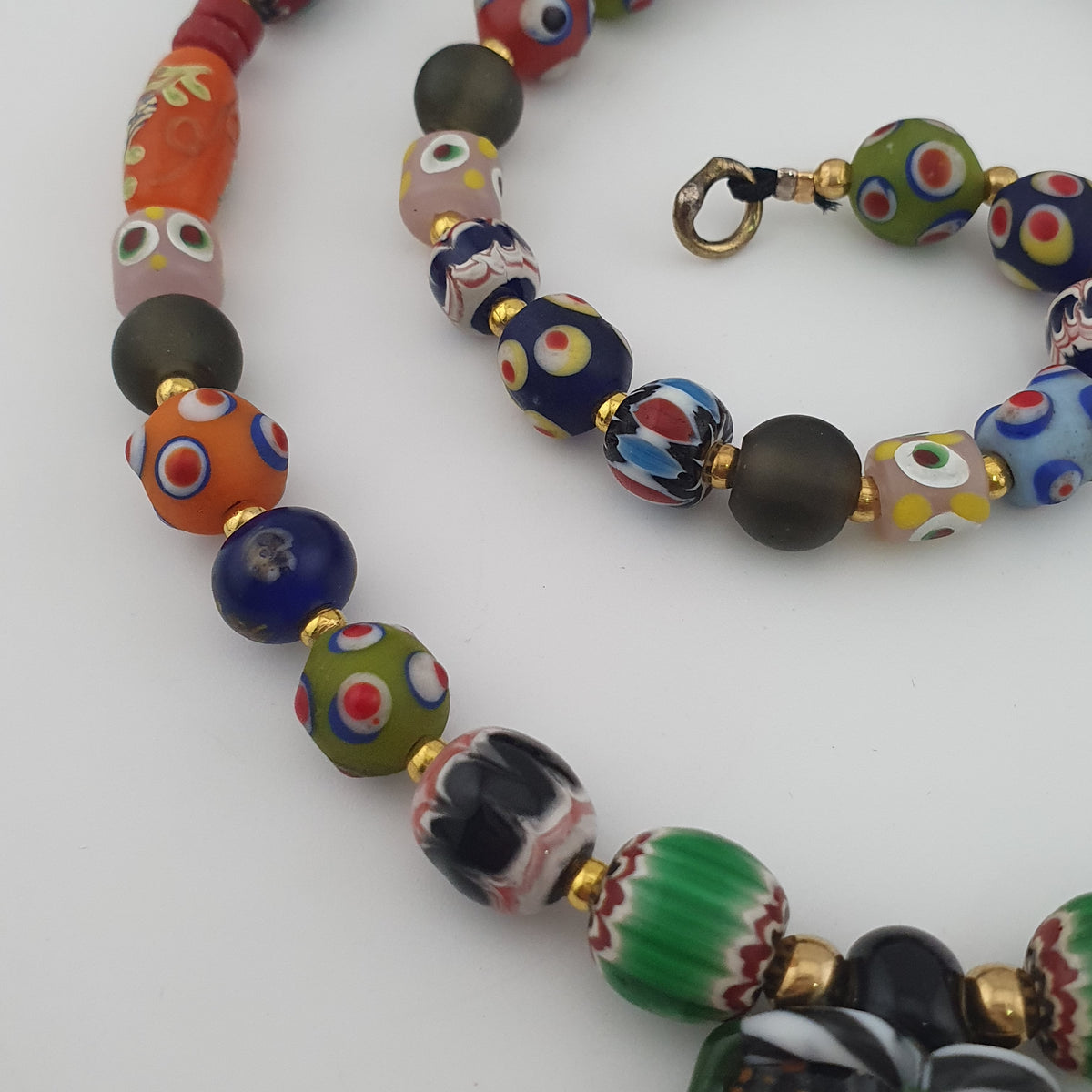 Antique Venetian Style MultiColor Mix Glass Beads Necklace