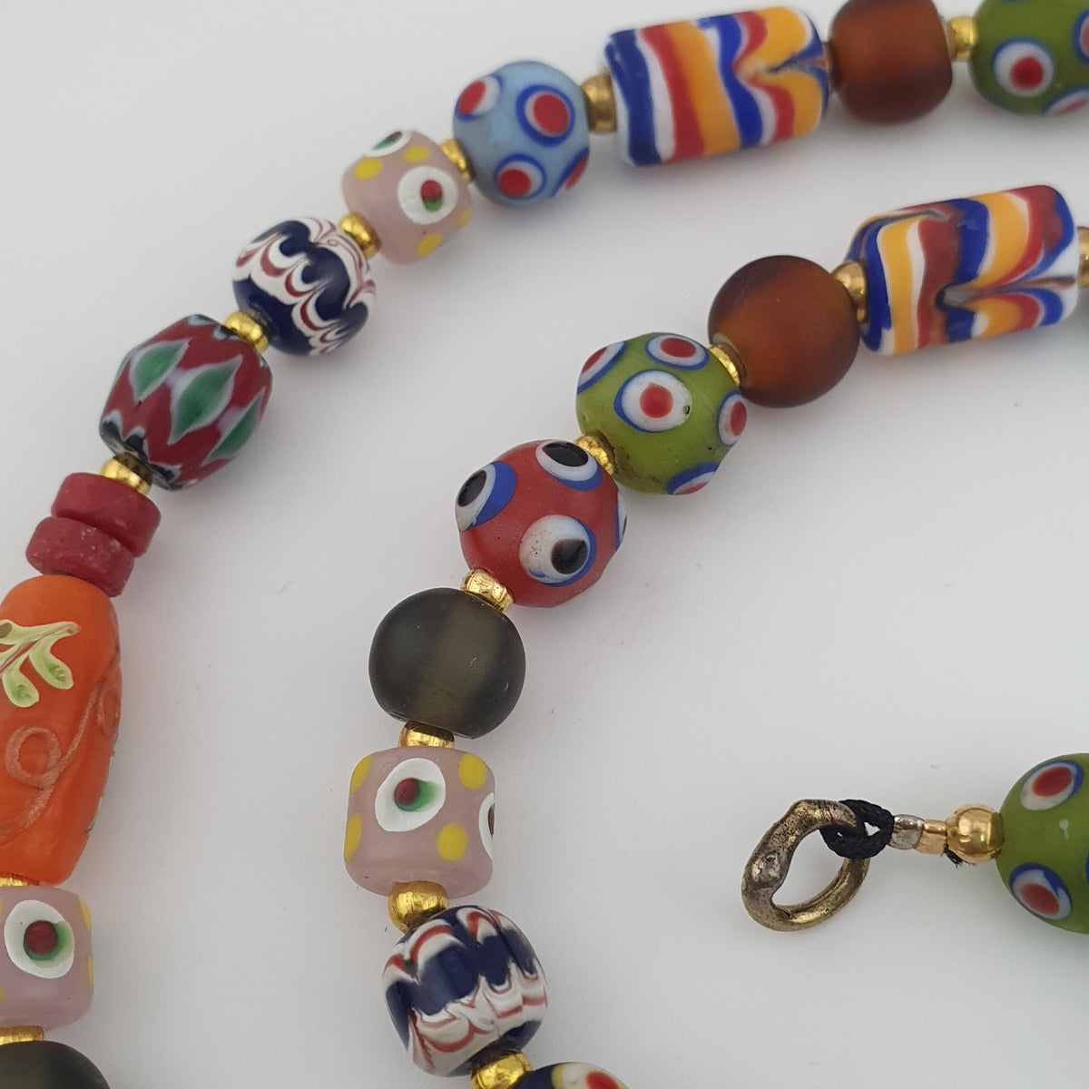Antique Venetian Style MultiColor Mix Glass Beads Necklace